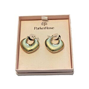 ParkerRose Gold-Tone Heart-Shaped Hoop Earrings